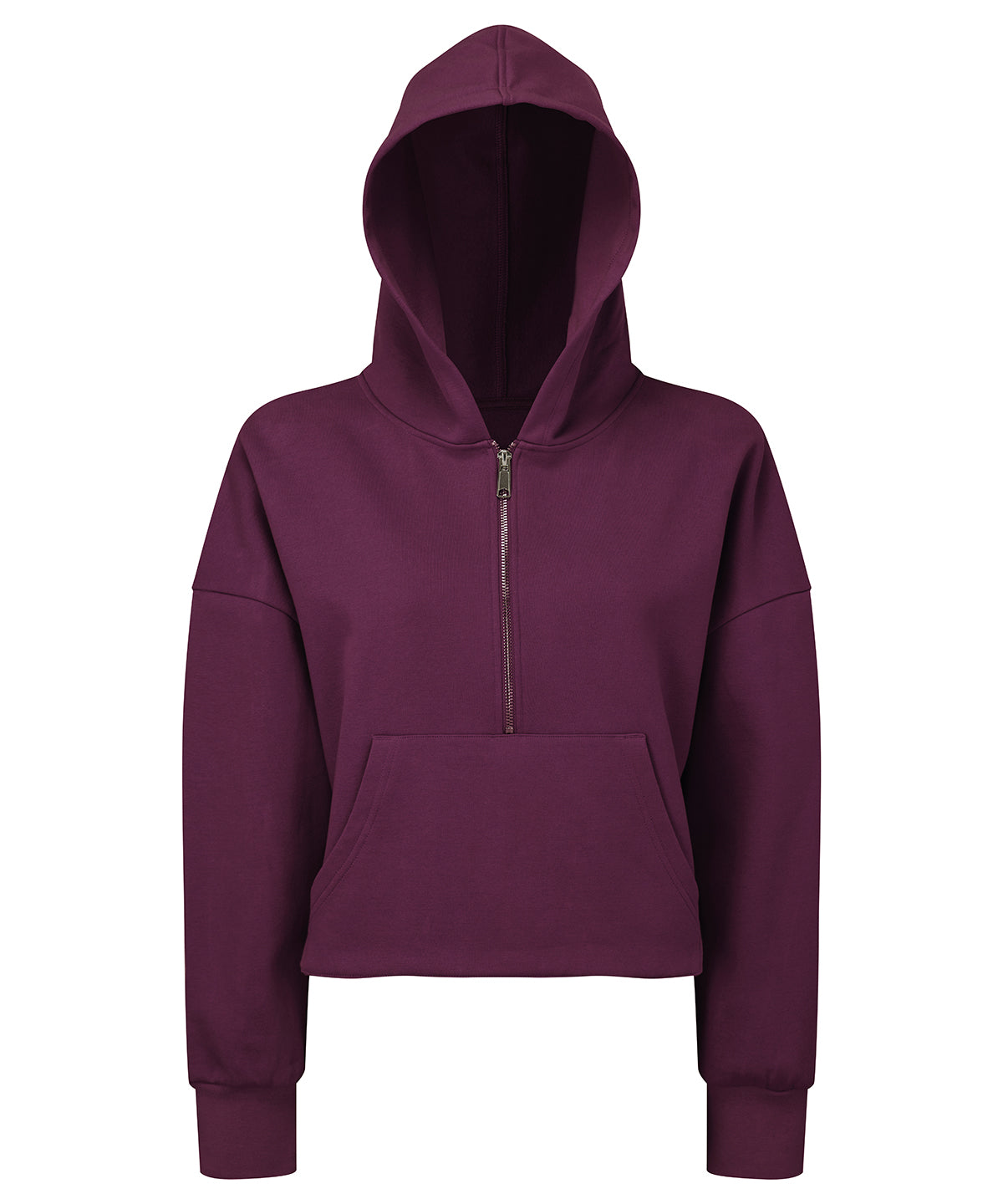 Womens Oversized 12 Zip Hoodie with Kangaroo Pockets