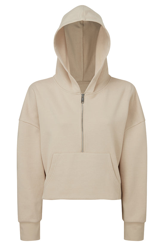 Womens Oversized 12 Zip Hoodie with Kangaroo Pockets