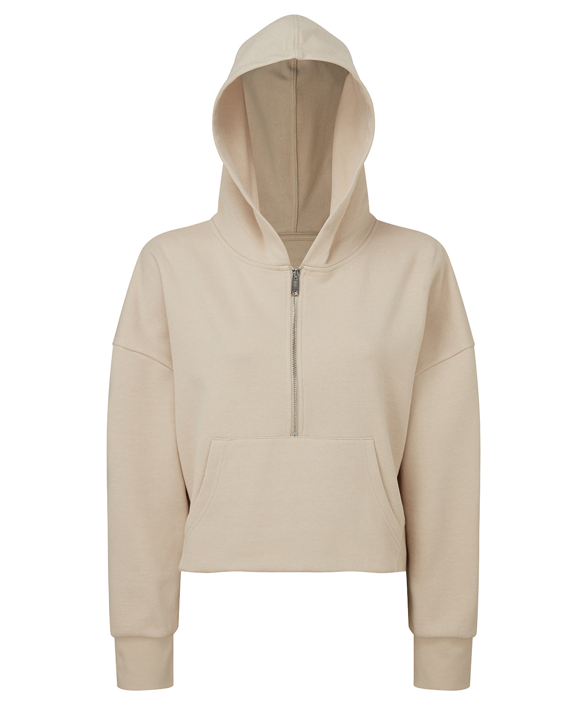Womens Oversized 12 Zip Hoodie with Kangaroo Pockets