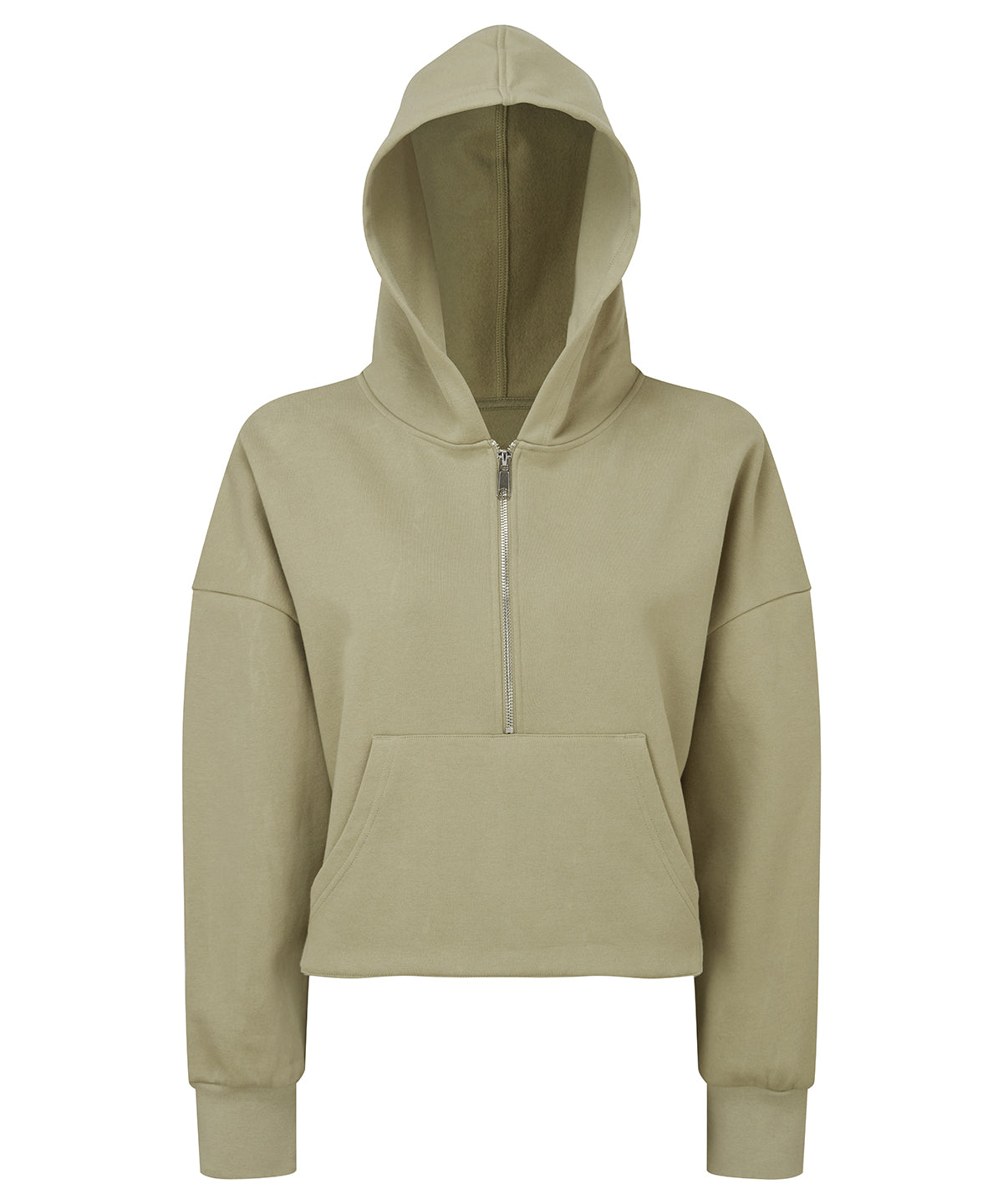 Womens Oversized 12 Zip Hoodie with Kangaroo Pockets