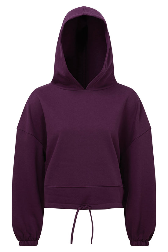 TriDri Cropped Oversize Hoodie for Women Drawcord Waist