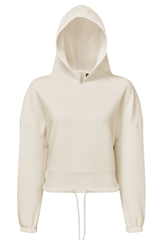TriDri Cropped Oversize Hoodie for Women Drawcord Waist