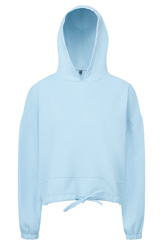 TriDri Cropped Oversize Hoodie for Women Drawcord Waist