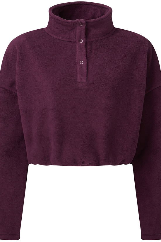 TriDri Womens Cropped Fleece Sweatshirt with Popper Fastenings