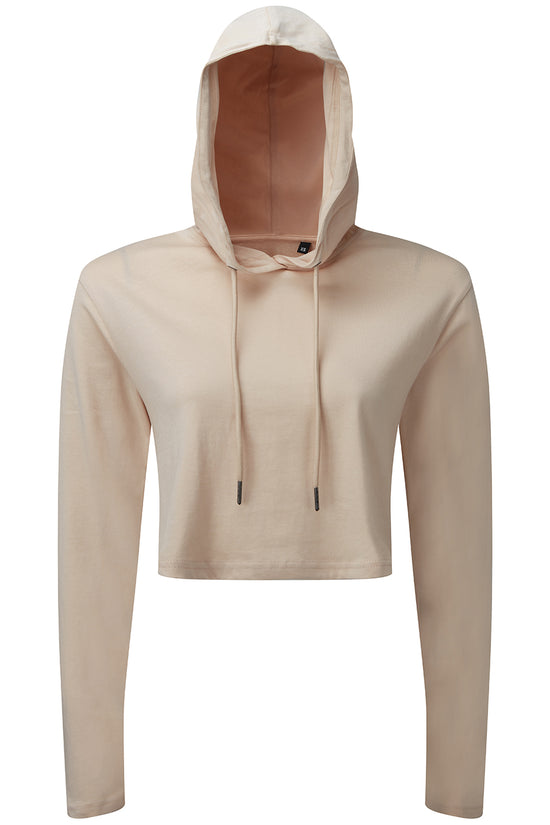 TriDri Womens Cropped Hooded Long Sleeve TShirt