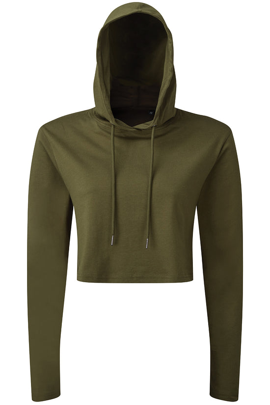 TriDri Womens Cropped Hooded Long Sleeve TShirt