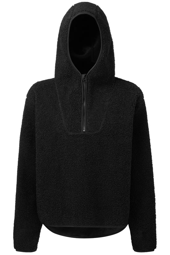 Womens Sherpa 14 Zip Hoodie with Oversized Fit Hood