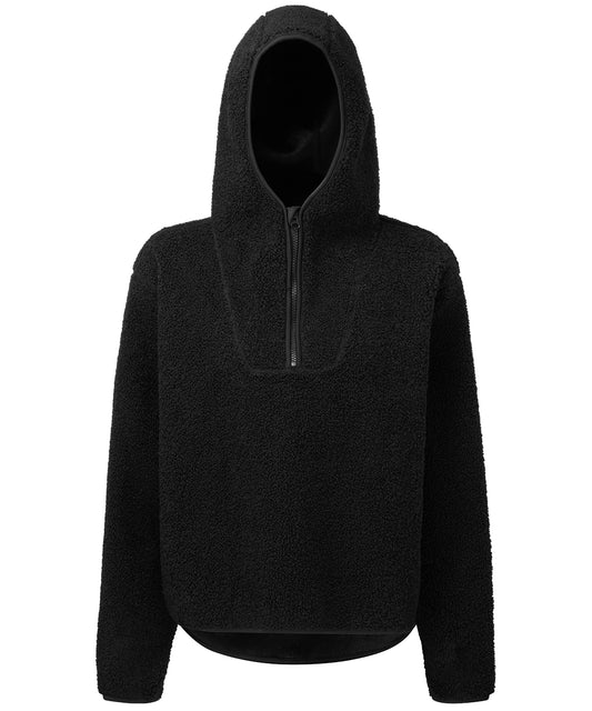 Womens Sherpa 14 Zip Hoodie with Oversized Fit Hood