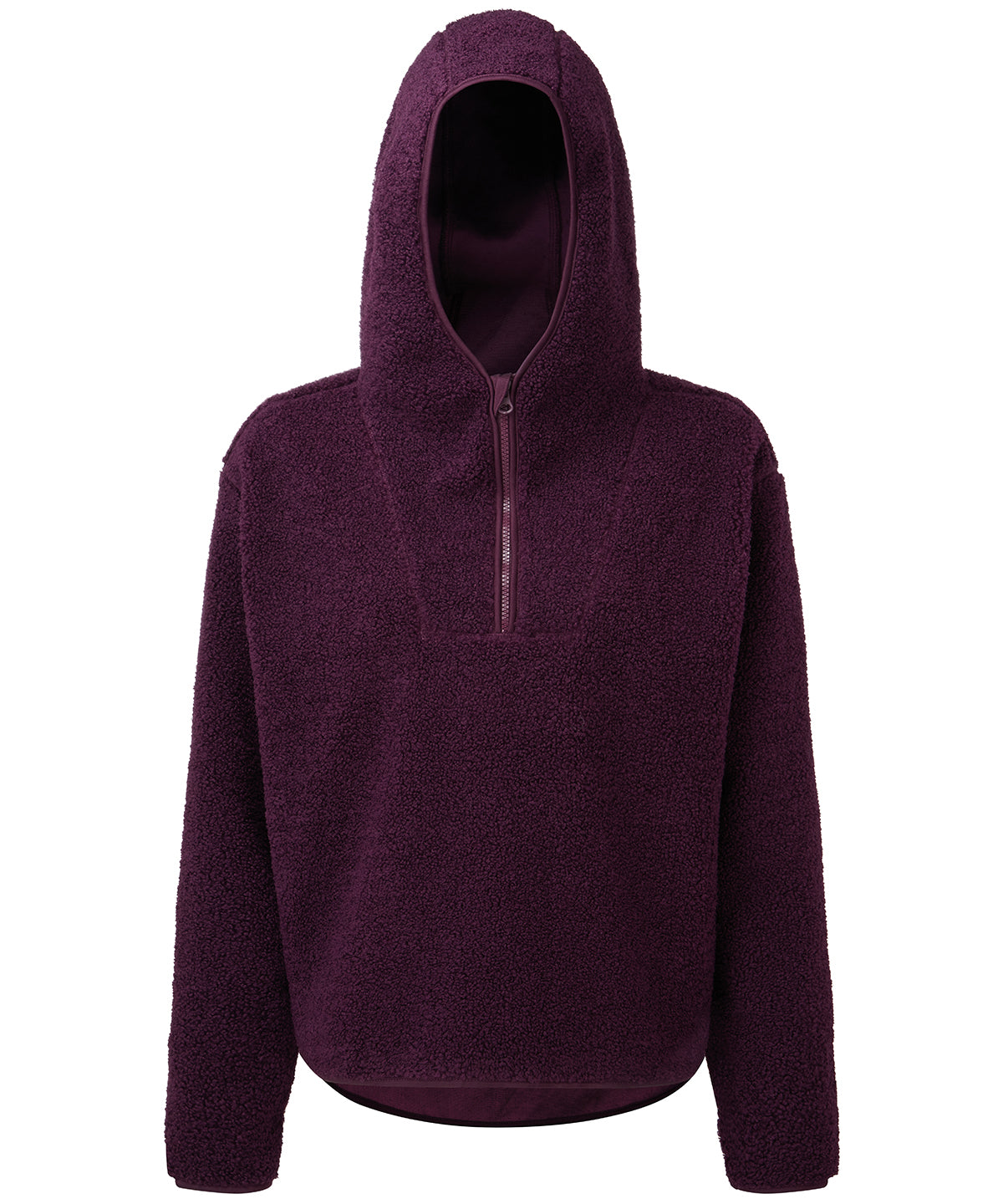 Womens Sherpa 14 Zip Hoodie with Oversized Fit Hood