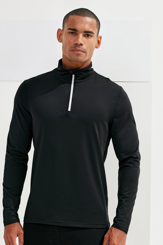 TriDri Recycled Zip Long Sleeve Sports Top for Men