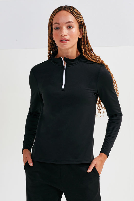 TriDri Womens Recycled Long Sleeve Zip Sports Top