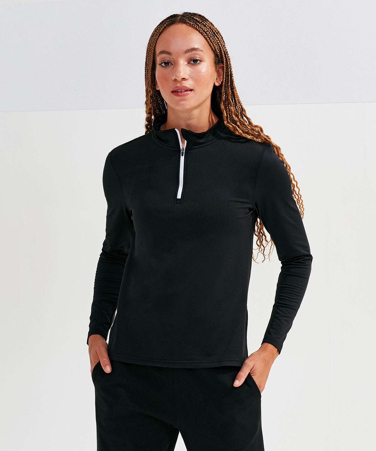 TriDri Womens Recycled Long Sleeve Zip Sports Top