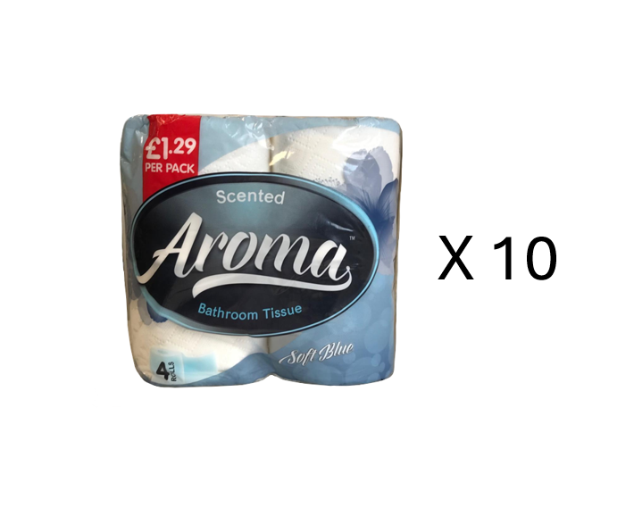 Aroma Scented Soft Blue Toilet Paper Rolls Pack of 4