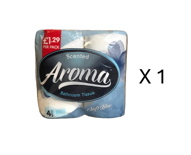 Aroma Scented Soft Blue Toilet Paper Rolls Pack of 4