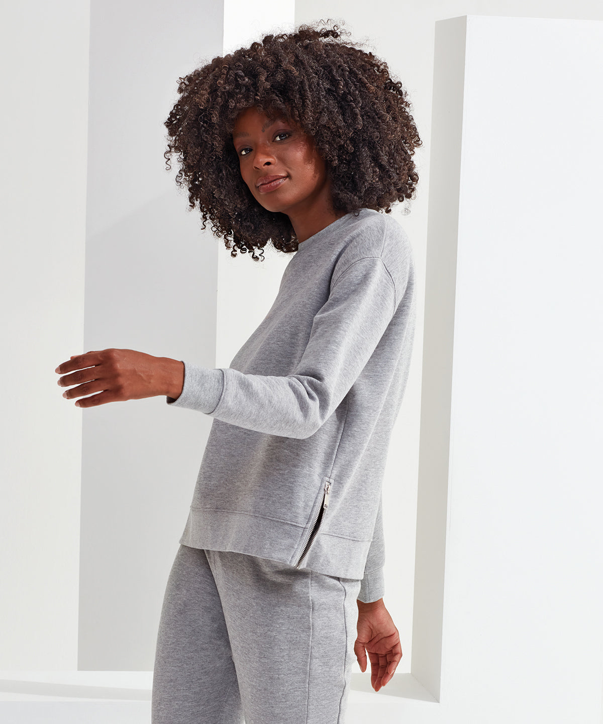 Womens Recycled Chill Zip Sweatshirt with Brushed Fleece Inner
