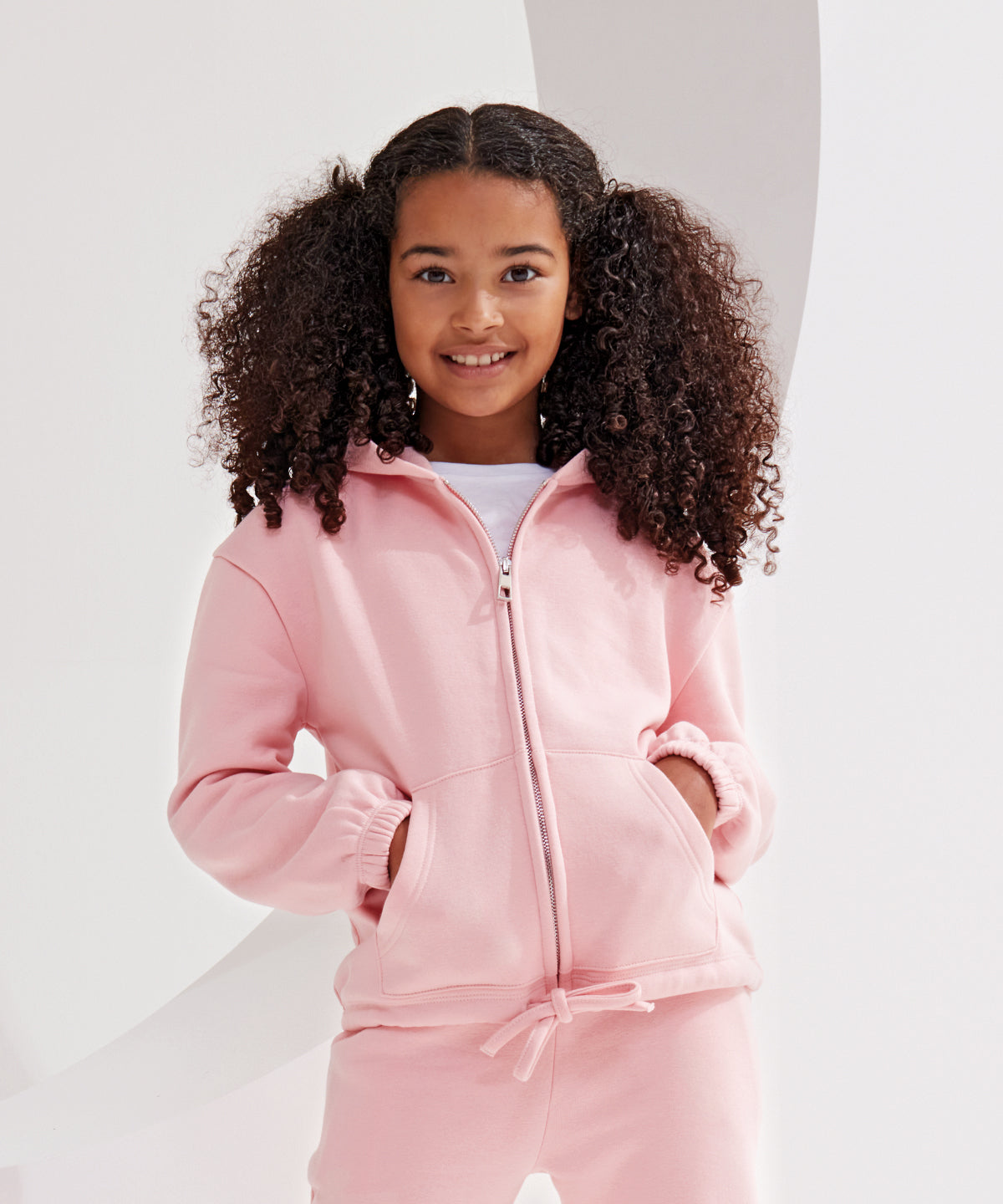 Kids Recycled Oversized Cropped FullZip Hoodie