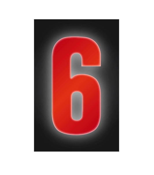Reflective Number 6 Sticker for Wheelie Bins High Visibility Design