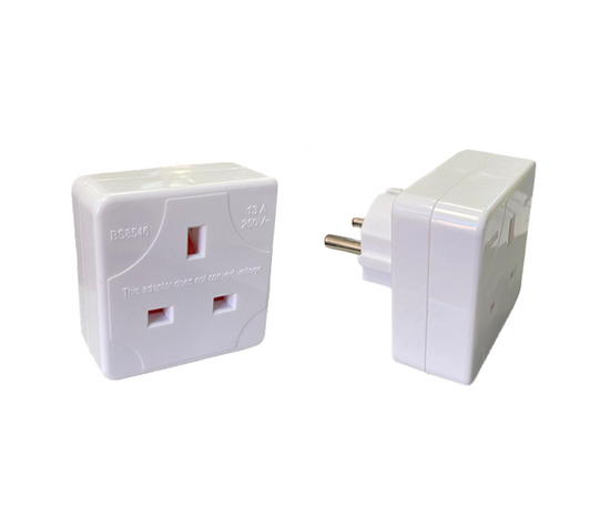 Compact UK to EU Travel Adapter Plug 58 cm
