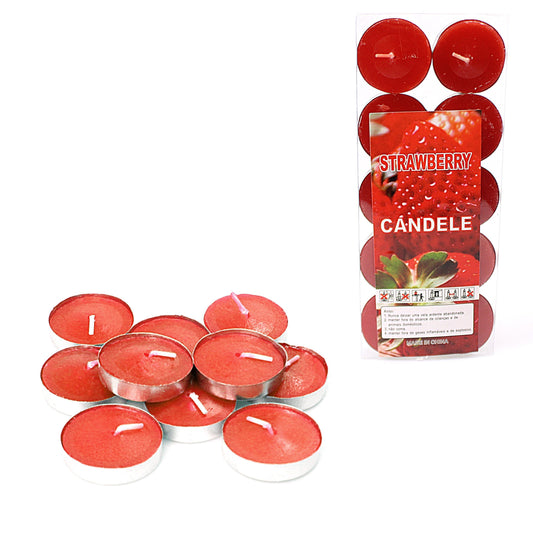 10 Pack Strawberry Scented Tealight Candles for Home Decor