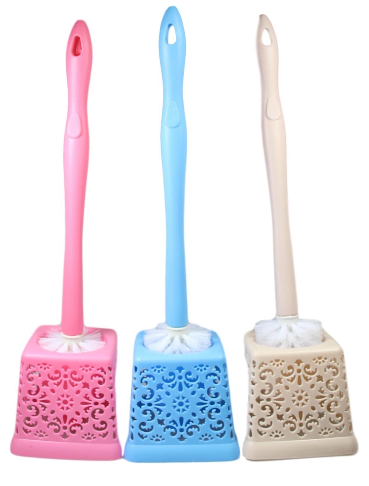 Elegant Lace Style Plastic Toilet Brush Assorted Colors