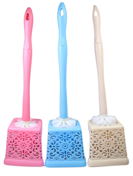 Elegant Lace Style Plastic Toilet Brush Assorted Colors