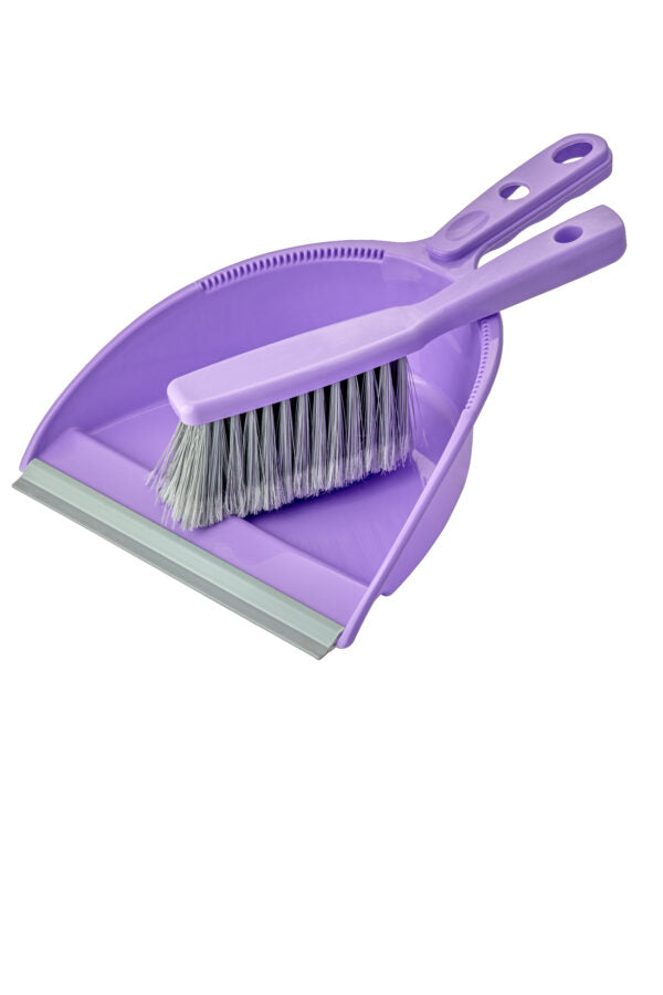 Premium Plastic Dustpan and Brush Set Assorted Colors