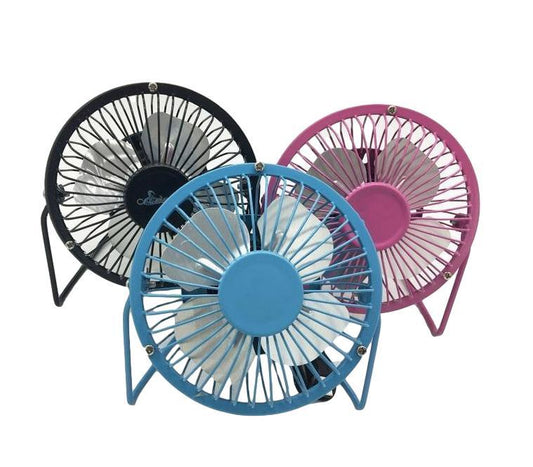 Compact Metal USB Mini Desk Fan Assorted Colors