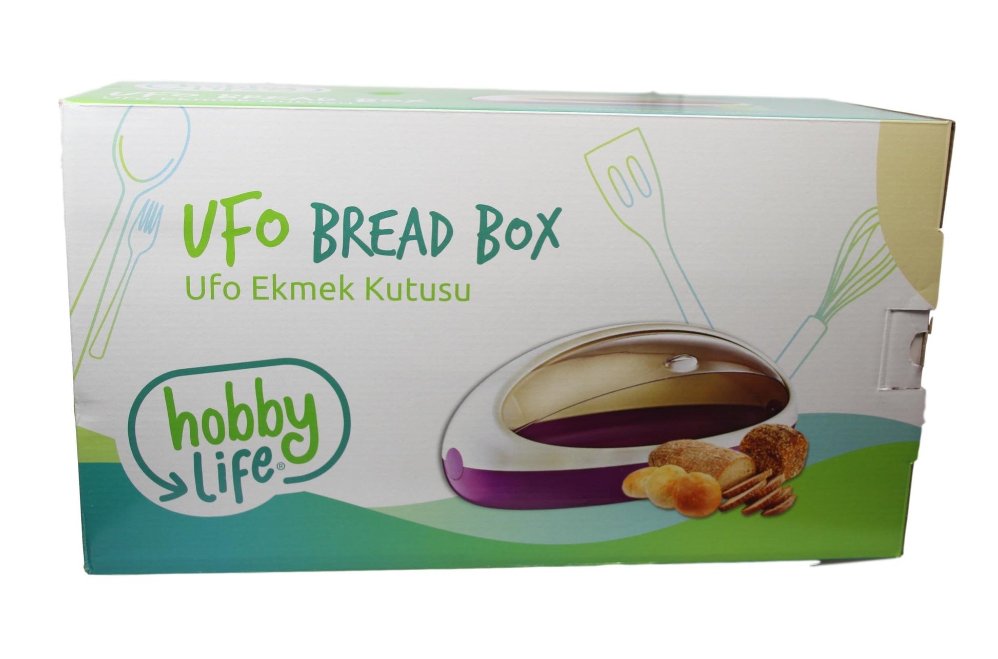 SpaceSaving Plastic UFO Bread Storage Box Bin 39 x 25 cm