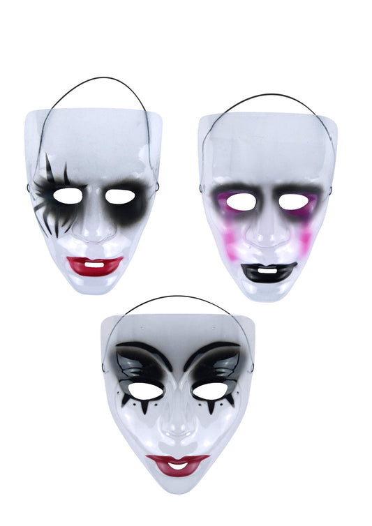Halloween Plastic Scary Masks Assorted Styles x1