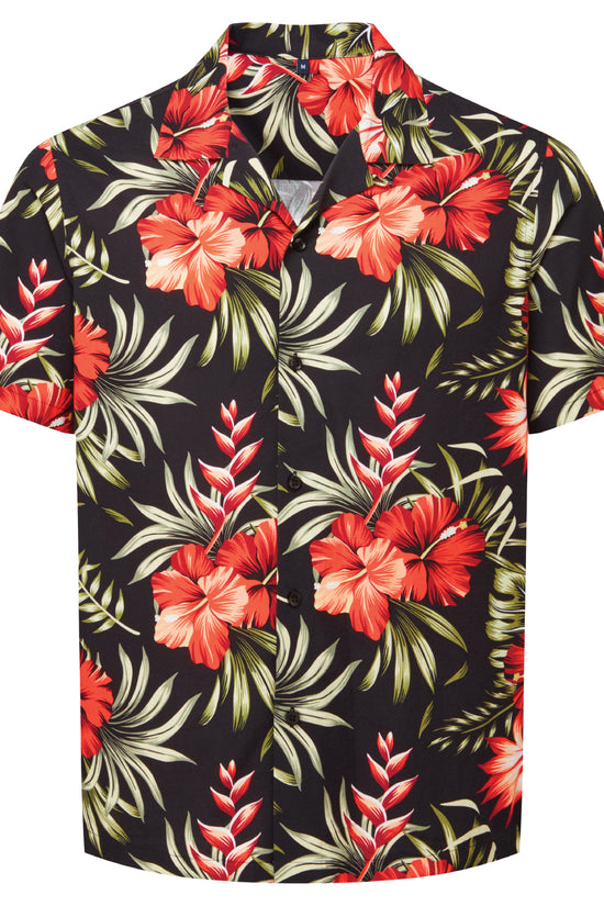 Wombat Mens ShortSleeve Cuban Collar Shirt Relaxed Fit