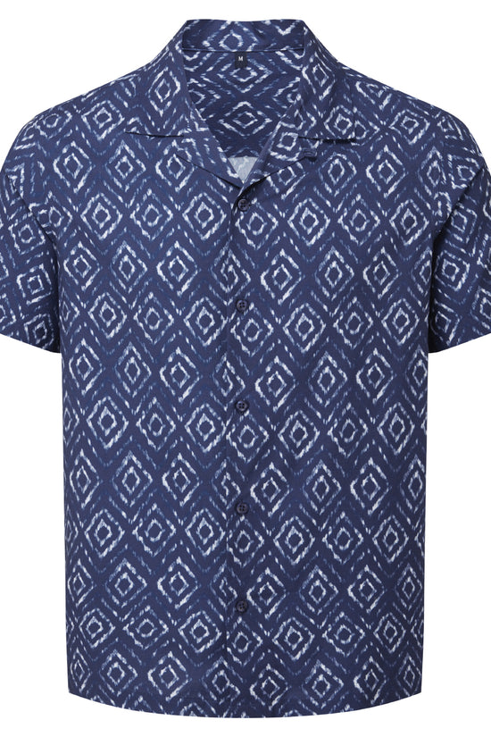 Wombat Mens ShortSleeve Cuban Collar Shirt Relaxed Fit