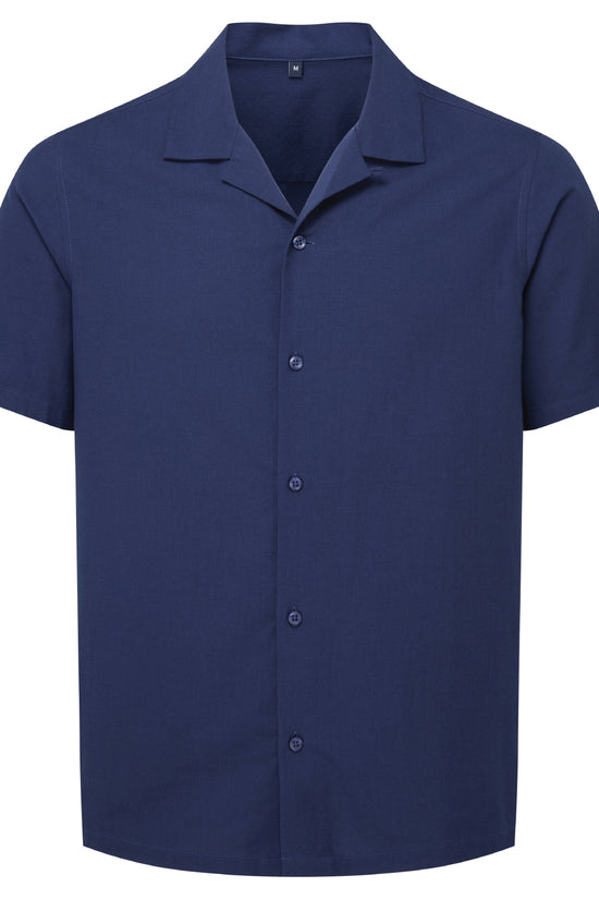 Wombat Mens ShortSleeve Cuban Collar Shirt Relaxed Fit