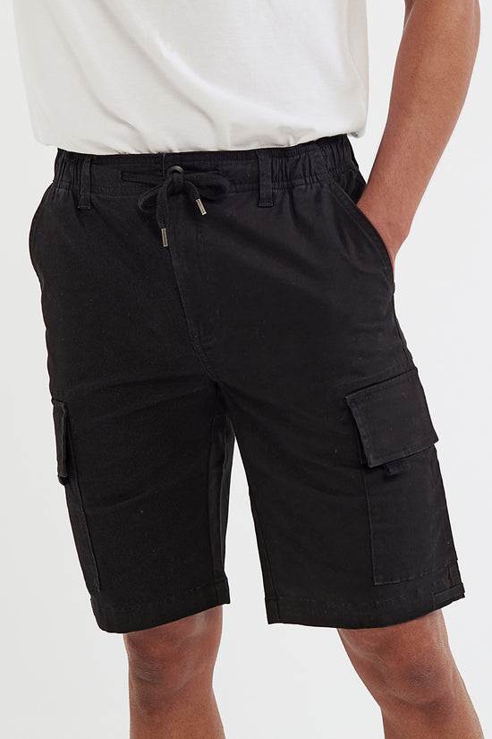 Wombat Mens Drawstring Cargo Utility Shorts with Elastic Waistband