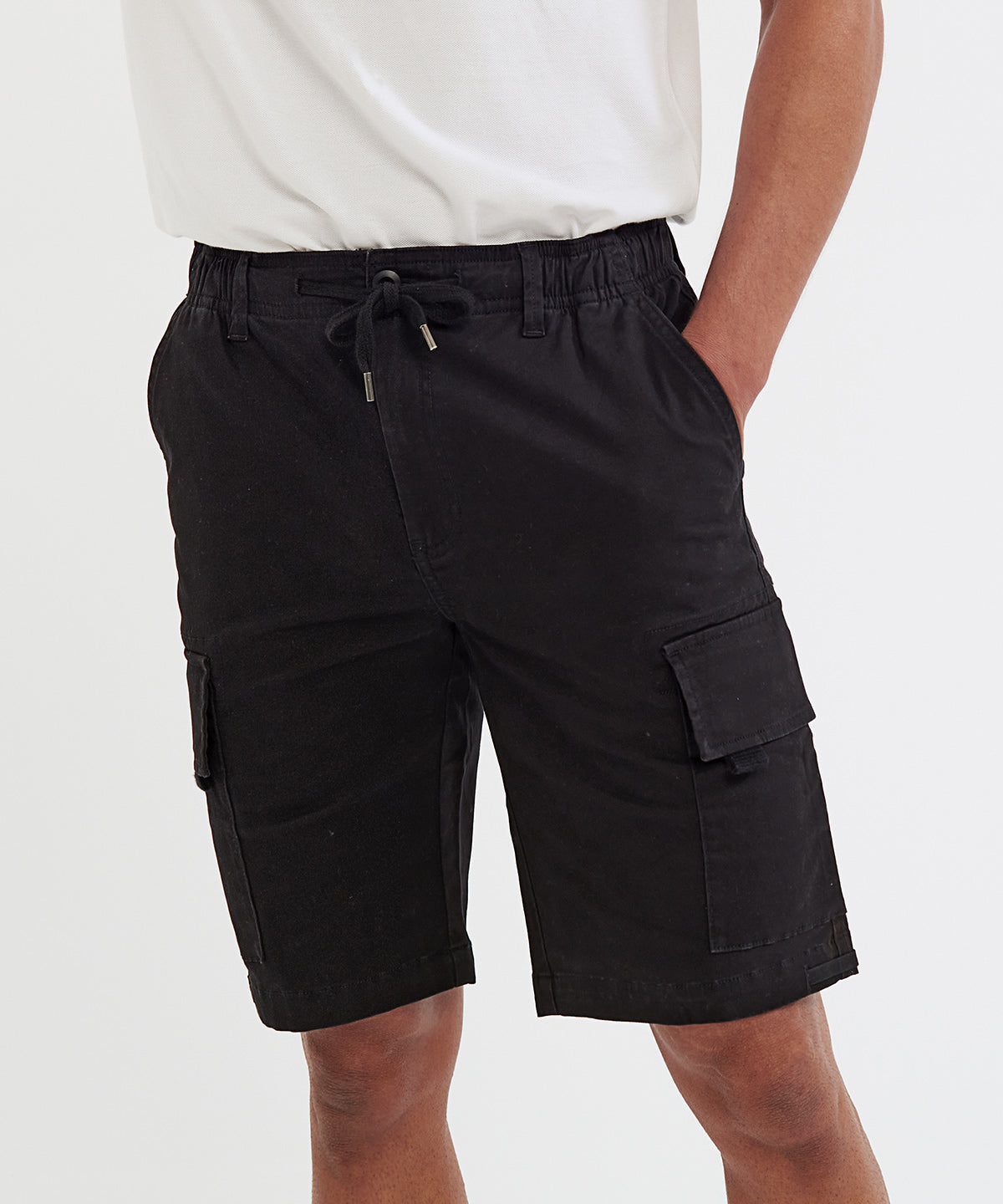 Wombat Mens Drawstring Cargo Utility Shorts with Elastic Waistband