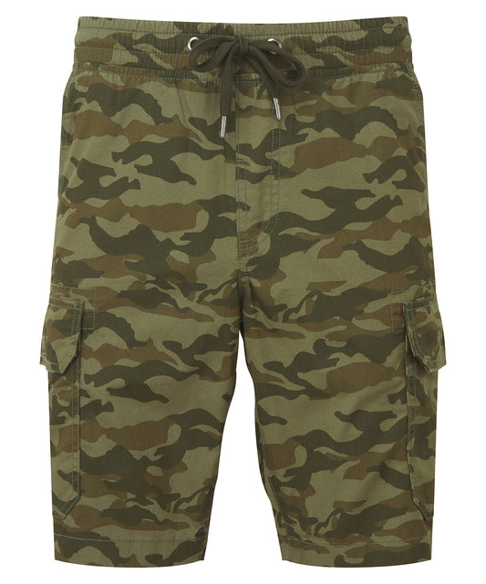 Comfortable Camo Cargo Shorts for Men with Elastic Waistband