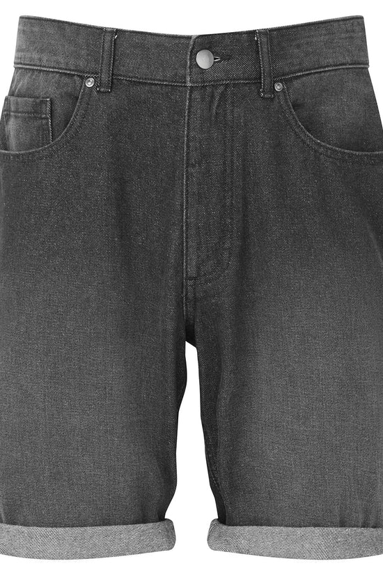 Mens Denim Shorts with Brass Details and Contrast Stitching