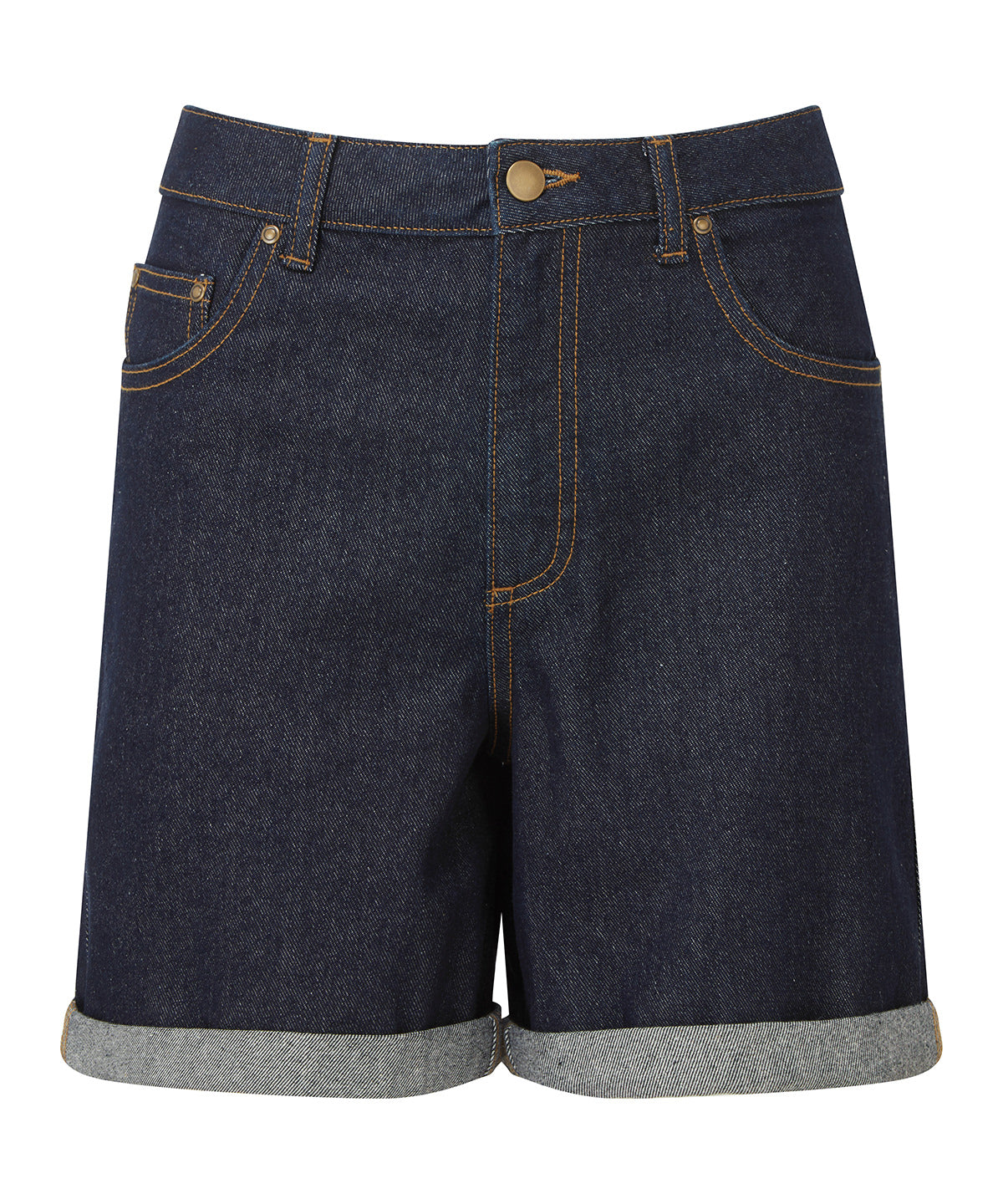 Classic Womens Denim Shorts with Brass Details