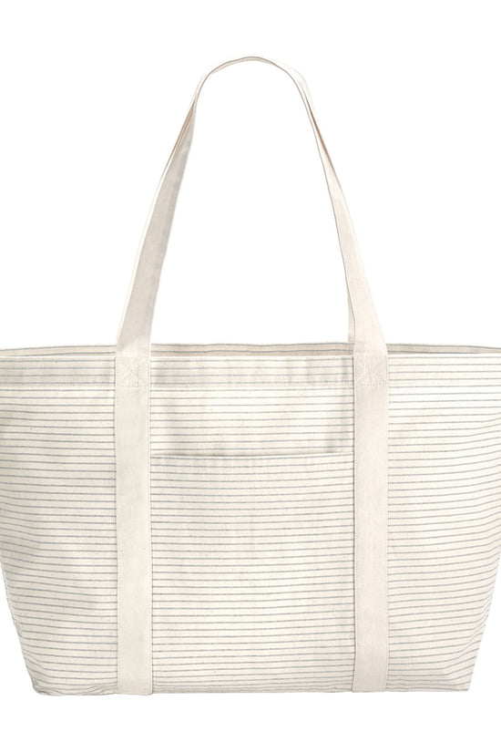 Striped Organic Cotton Shopper Bag for Sustainable Shopping