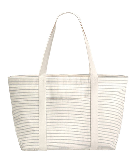 Striped Organic Cotton Shopper Bag for Sustainable Shopping
