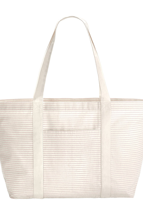 Striped Organic Cotton Shopper Bag for Sustainable Shopping