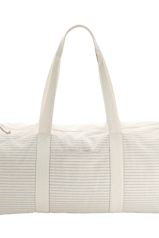 Striped Organic Cotton Barrel Bag Unisex Adult Luggage