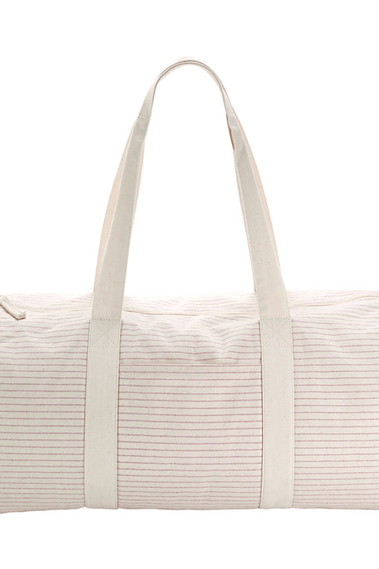 Striped Organic Cotton Barrel Bag Unisex Adult Luggage