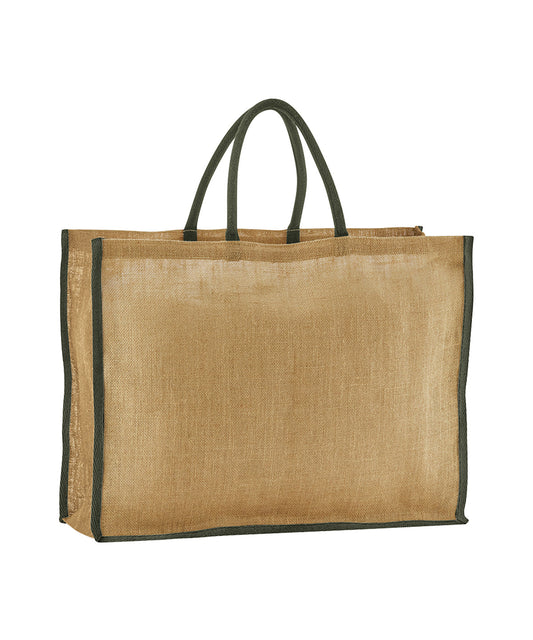 Westford Mill Natural Starched Jute Market Shopper Bag ExtraLarge Capacity
