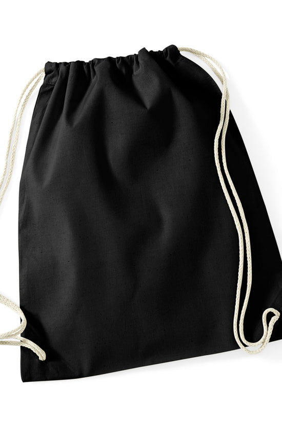 EcoFriendly Recycled Cotton Gymsac Bag Black Natural