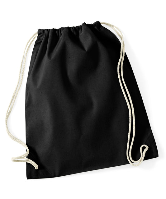 EcoFriendly Recycled Cotton Gymsac Bag Black Natural