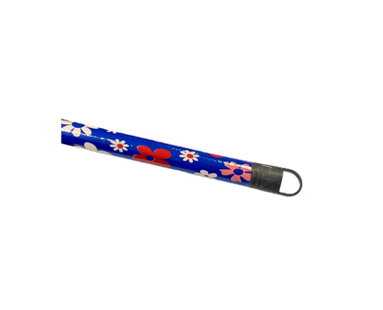 Colorful Floral Pattern Wooden Broom Stick 25mm x 1200mm