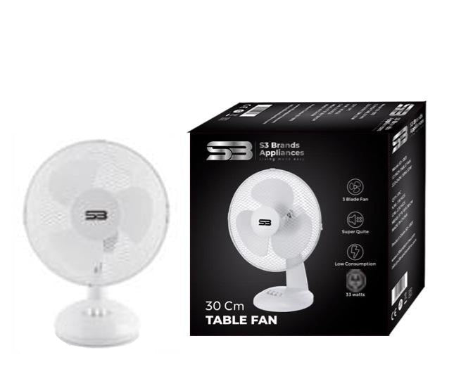 12 Inch White Table Fan S31003 F12 Efficient Cooling Solution