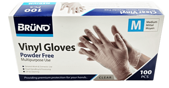 100 Medium Disposable Vinyl Clear Examination Gloves