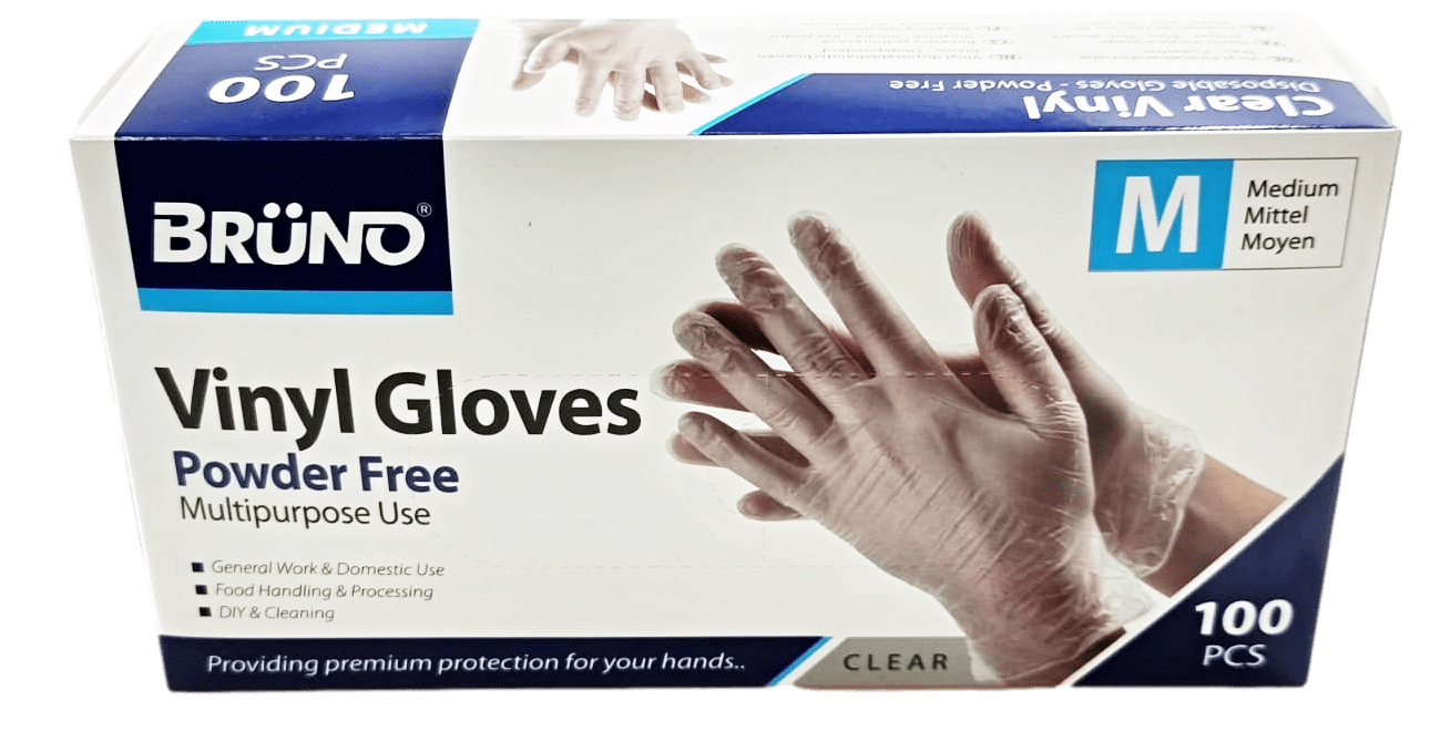 100 Medium Disposable Vinyl Clear Examination Gloves
