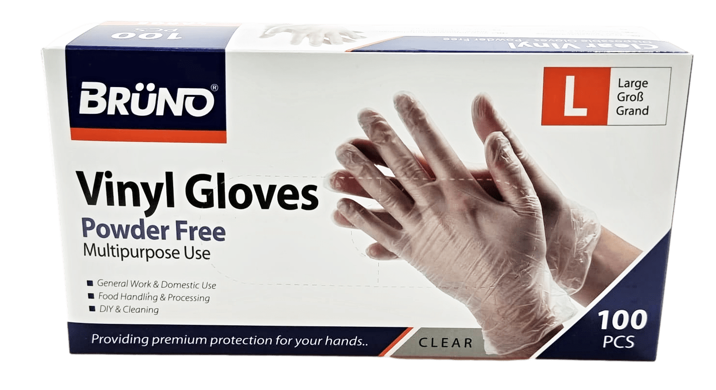Large Disposable Vinyl Examination Gloves 100 Pack